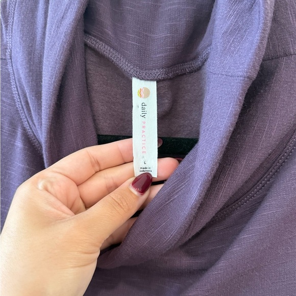 SOLD - Anthropologie Deep Purple Cowl Neck Sweater Dress - Picture 3 of 6